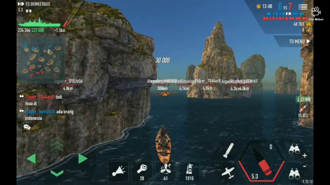 BATTLE OF WARSHIPS , WORLD WAR II , FS DUNKERQUE  VS USS HORNET FEAT IJN JUNYO