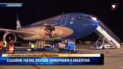 Llegaron 768 mil dosis de Shinopharm a Argentina