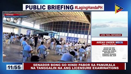 Sen. Bong Go, hindi pabor sa panukala na tanggalin na ang licensure examinations