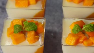 Mango Panna Cotta Recipe - Easy No Bake Dessert Recipe - Yummy