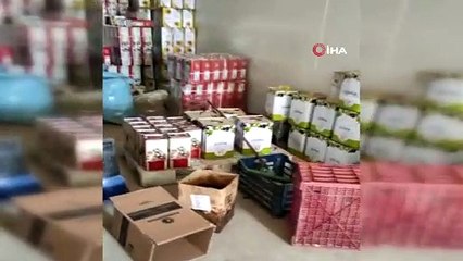 Sahte sıvı yağ imalathanesine baskın kamerada