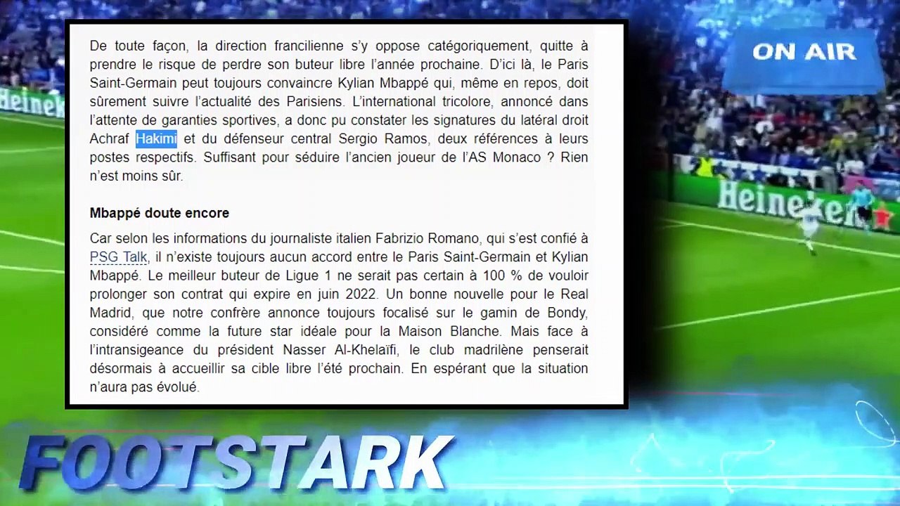 Achraf Hakimi Mbappe الصدمة تقرير الفرنسيين عن أشرف حكيمي و راموس من أجل التجديد مع مبابي✋أجي تفهم