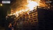 North Ireland loyalists light bonfires at start of marching season