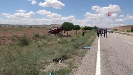 Hurdaya dönen araçtan sağ çıktı