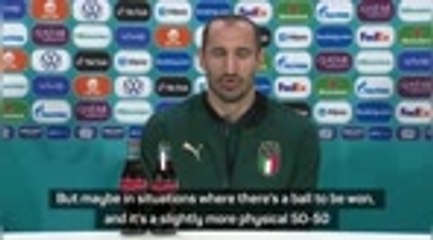 Chiellini admits he won't win a foot race with Sterling!