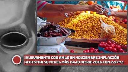 ¡Nuevamente con AMLO en noviembre inflación registra su nivel más bajo desde 2016 con 2.97%!