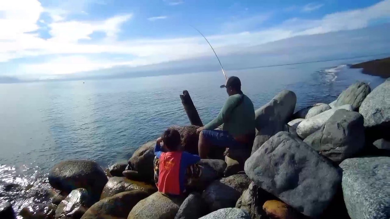 fishing on the beach
