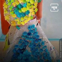 Girl Creates Stylish Paper Dresses