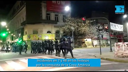 Incidentes en 7 y 48 en los festejos por la conquista de la Copa América