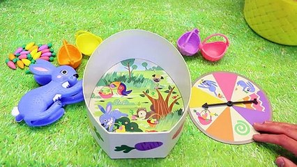 Fun Kids Game Hoppy Floppys Happy Hunt Learn Colors & Counting + Surprise Toys Eggs DisneyCarToys