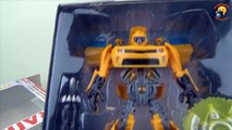 Abejorro coche juguete transformadores desembalaje máquina robot Transformers Autobot Bumblebee en el R