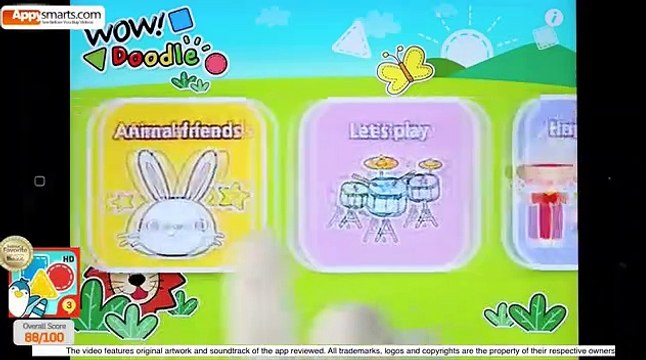 My Animal Friends - cartoon doodling app for kids demo (iPad,iPhone)