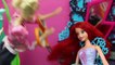 Barbie Hair Salon Little Mermaid ARIEL Gets BAD Hair from Barbie & Frozen Princess Elsa Hair (2)