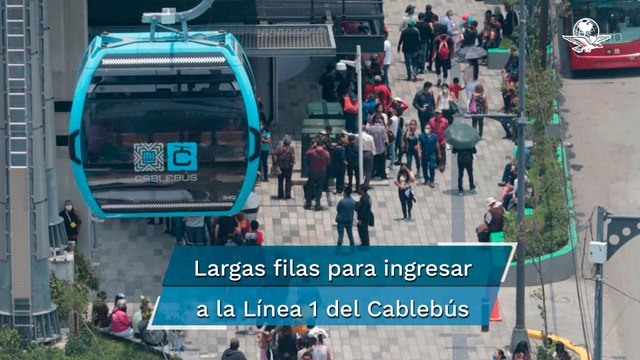 Abarrotan estaciones del nuevo Cablebús en su primer día