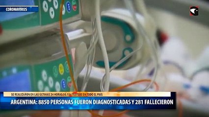 Argentina: 8850 personas fueron diagnosticadas y 281 fallecieron