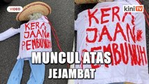 Patung 'kerajaan pembunuh' muncul atas jejambat di Melaka