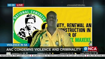 ANC Gauteng condemns violence acts