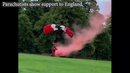 Parachutists show support to England in spectacular aerial display