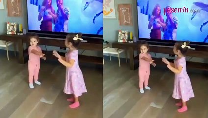 Berkay'ın kızları, babalarının şarkısı eşliğinde dans etti