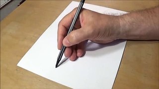 Easy Trick Art Drawing - How To Draw 3D Letter E - Anamorphic Illusion With Charcoal Pencil