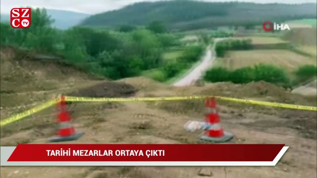 Villa yapmak için düzetme çalışması yapılan arazide tarihi mezarlar ortaya çıktı
