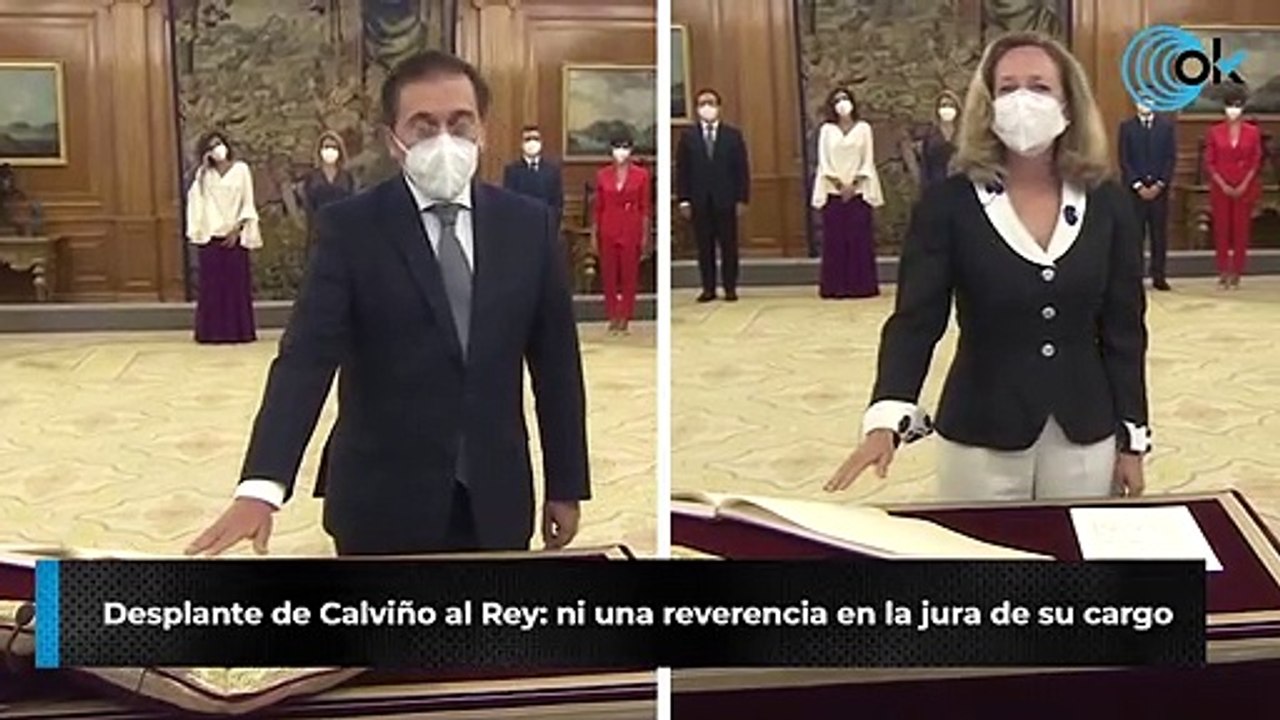 Desplante de Calviño al Rey: ni una reverencia en la jura de su cargo
