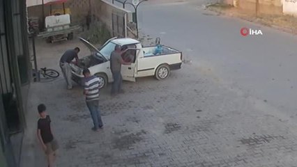 Oto tamircisi yanmaktan son anda kurtuldu