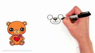 How To Draw A Teddy Bear Holding A Heart Easy ❤️