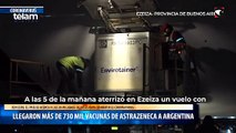Llegaron más de 730 mil vacunas de Astrazeneca a Argentina