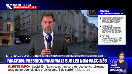 Pression sur les non-vaccinés: "Nous allons travailler sur un texte de loi qui permettra de contrôler et de sanctionner", annonce Christophe Castaner