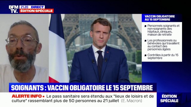 La CGT Santé, opposée à l'obligation vaccinale , dénonce le manque de clarté du chef de l'État lors de son allocution ce lundi soir