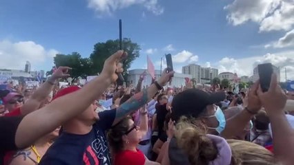 Los cubanos de Miami se unen a las protestas en la Isla