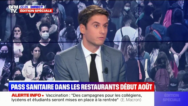 Restaurants: le pass sanitaire concernera aussi les terrasses et des contrôles seront effectués , rappelle Gabriel Attal