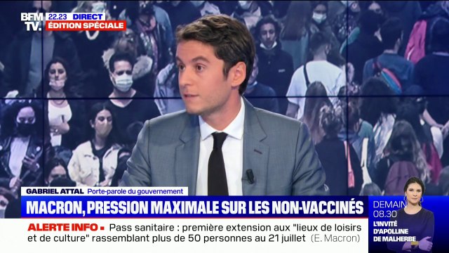 Pass sanitaire: les établissements qui ne l'appliquent pas seront exposés à des sanctions pénales , rappelle Gabriel Attal