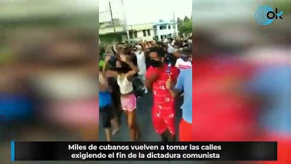 Miles de cubanos vuelven a tomar las calles exigiendo el fin de la dictadura comunista