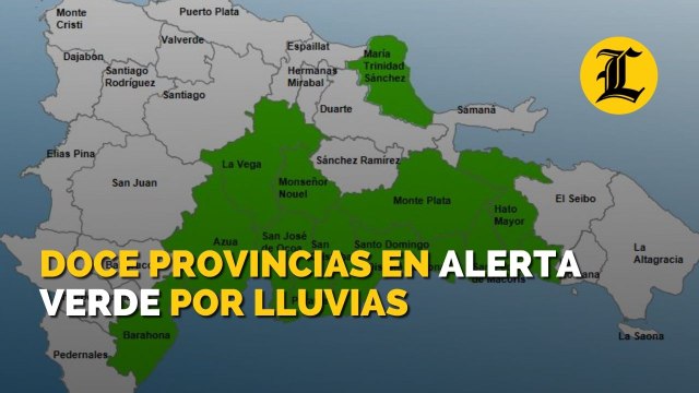 Doce provincias en alerta verde por lluvias