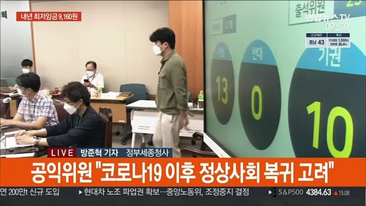 내년도 최저임금 시급 9,160원…올해보다 5.1% 올라