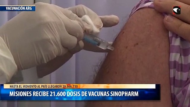 Misiones recibe 21.600 dosis de vacunas Sinopharm