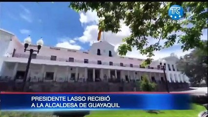 El presidente Guillermo Lasso se reunió con la alcaldesa de Guayaquil