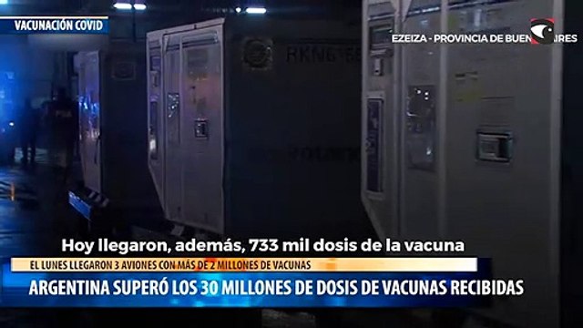 Argentina superó los 30 millones de dosis de vacunas recibidas