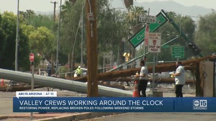 APS crews to replace 14 broken power poles along Peoria Ave.