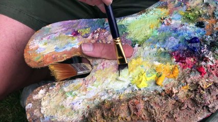 Artist Michael Hipkins prepares for his exhibition