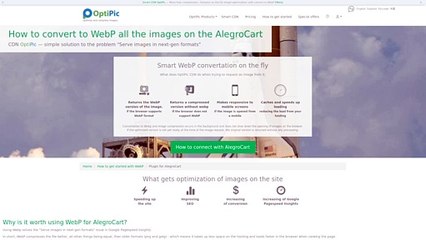 WebP for AlegroCart: convert images in 2 clicks. Plugin by OptiPic