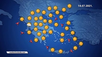 Η πρόγνωση του καιρού για την Τετάρτη 14-07-2021