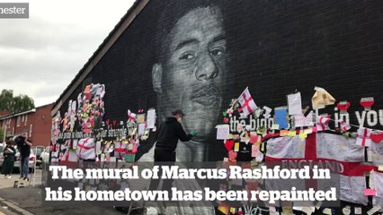 Marcus Rashford mural repainted amid community outpouring of support after artwork was defaced following Euros 2020 final