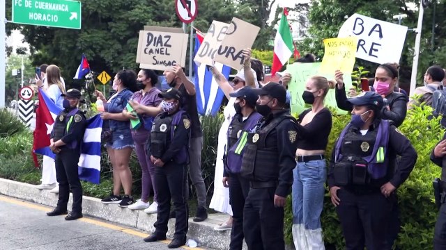 Protestos por Cuba se espalham pelo mundo