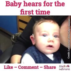 Baby hears for the first time