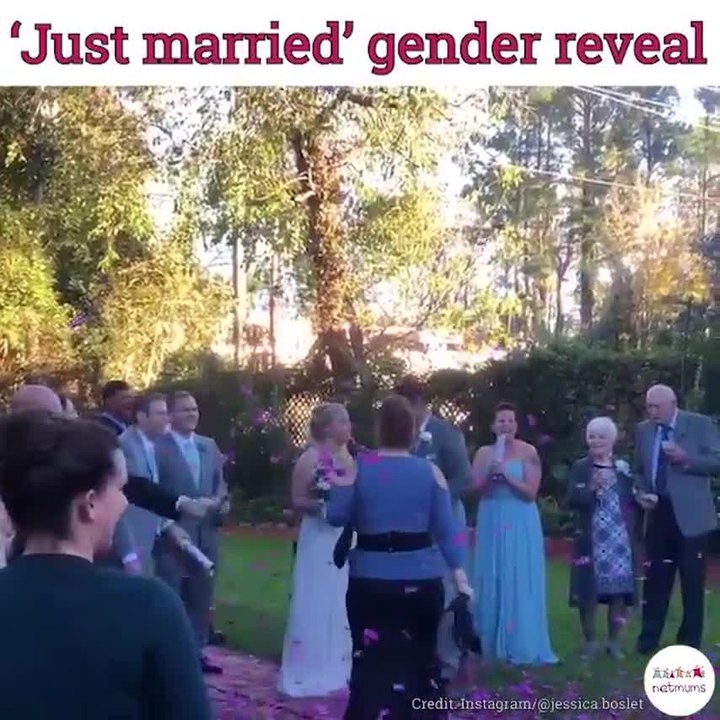 'Just married' gender reveal