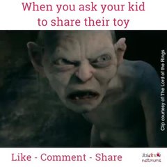When you ask your kid to share their toy