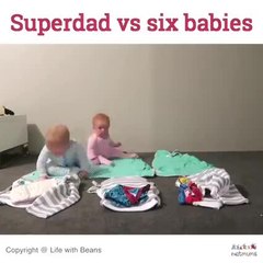 Superdad vs six babies